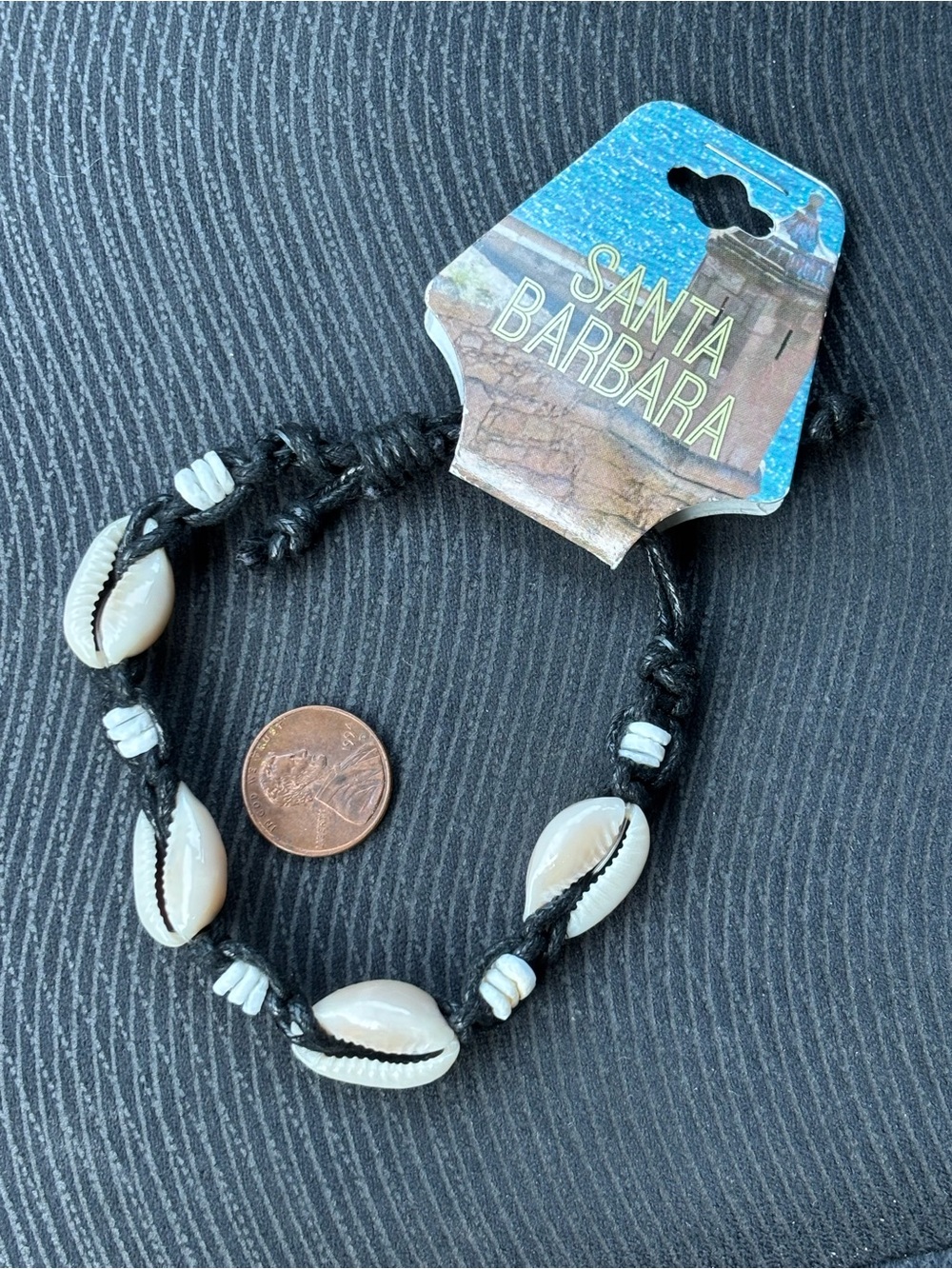 Black and Cream Cowrie Shell Bracelet/Anklet - Picture 6 of 8